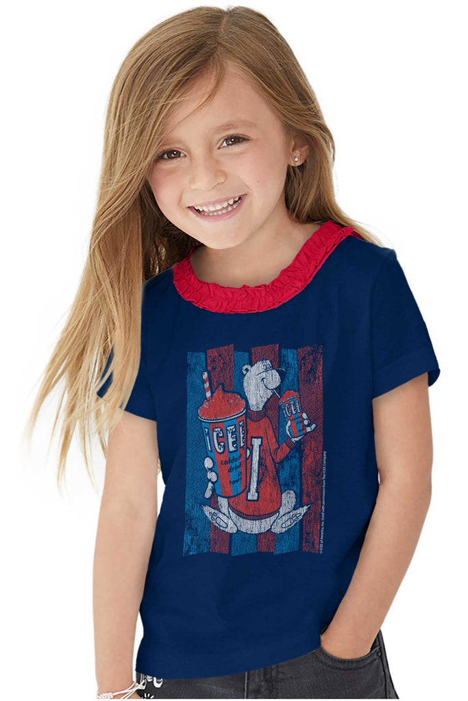 Distressed Icee Toddler Ruffled Trim T-Shirt-Direct To Garment Print-Brisco Baby