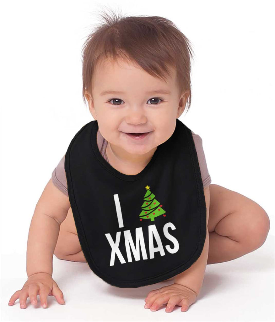 I Love Xmas Infant Baby Bib-Direct To Garment Print-Brisco Baby