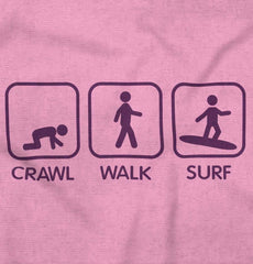 Crawl Walk Surf Infant Baby Bib-Direct To Garment Print-Brisco Baby