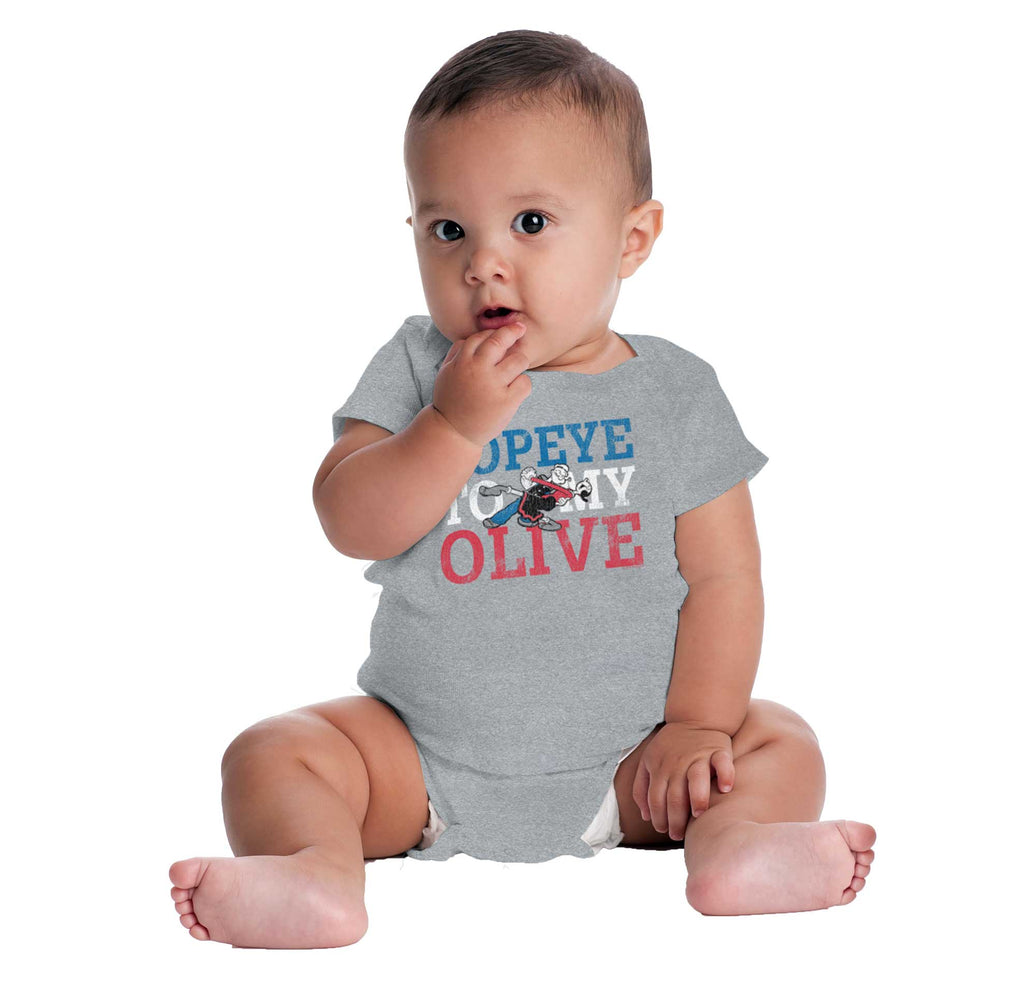 Popeye & Olive Romper Bodysuit-Direct To Garment Print-Brisco Baby
