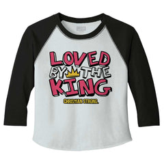 Loved By The King Toddler Baseball-Direct To Garment Print-Brisco Baby