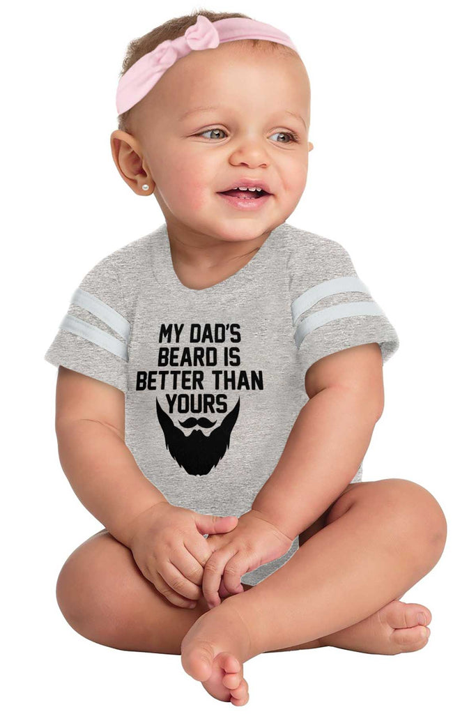 Dad's Beard Football Romper Bodysuit-Direct To Garment Print-Brisco Baby