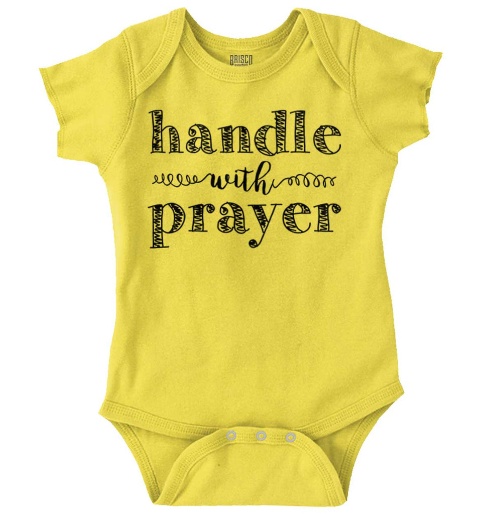 Handle With Prayer Romper Bodysuit-Direct To Garment Print-Brisco Baby