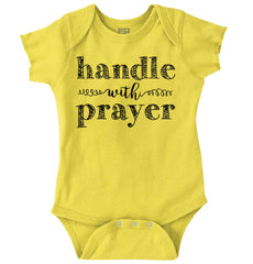 Handle With Prayer Romper Bodysuit-Direct To Garment Print-Brisco Baby