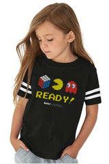 Ready Pac-Man Toddler Football Jersey Tee-Direct To Garment Print-Brisco Baby