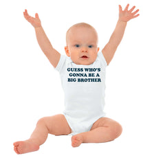 Guess Who's Gonna Be A Big Brother Romper Bodysuit-Direct To Garment Print-Brisco Baby