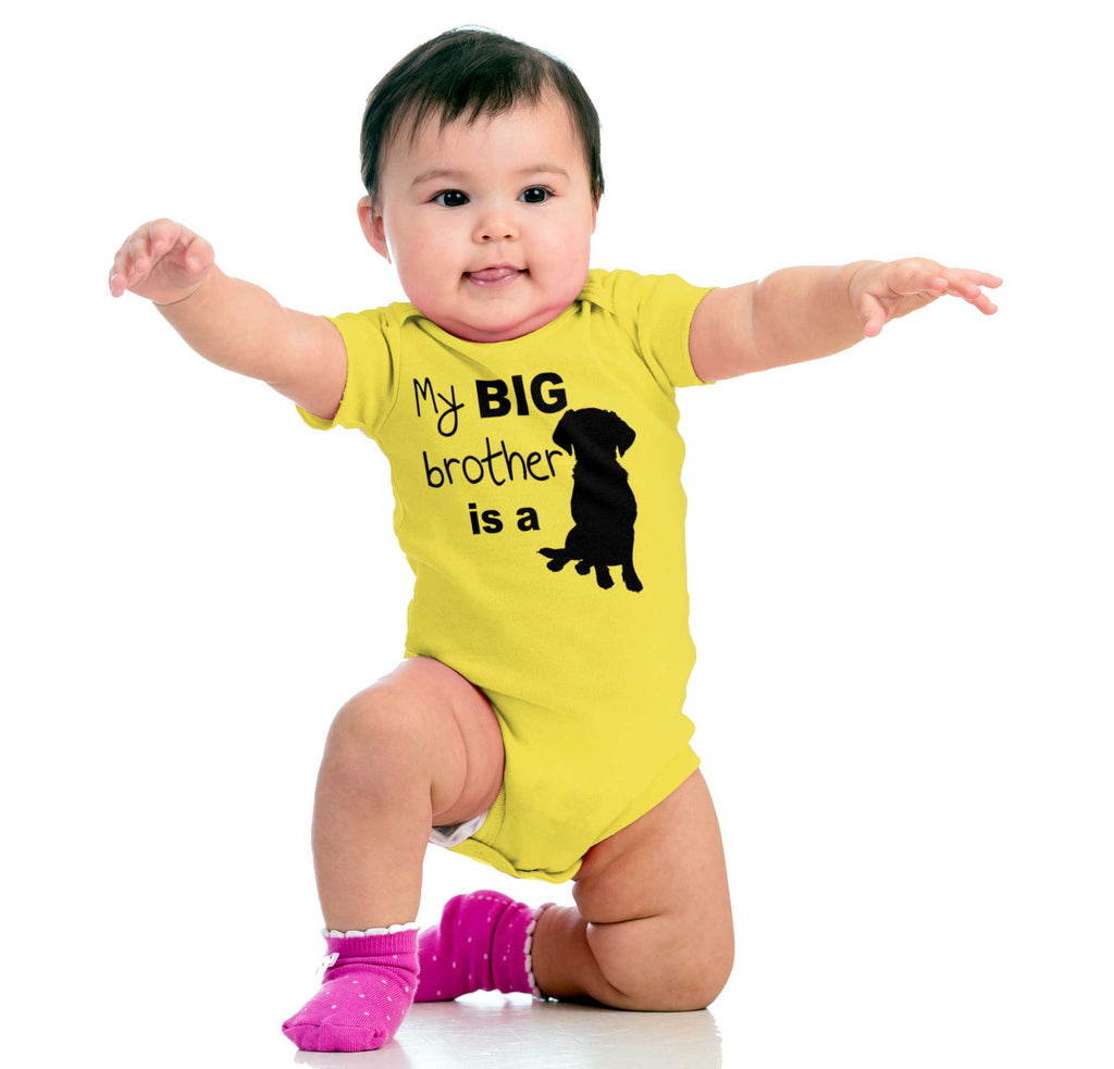 Brother is a Dog Romper Bodysuit-Direct To Garment Print-Brisco Baby