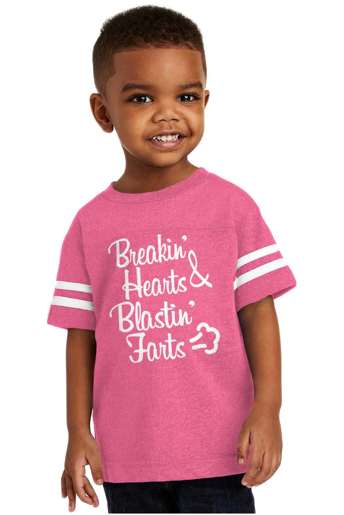 Blastin Farts Toddler Football Jersey Tee-Direct To Garment Print-Brisco Baby