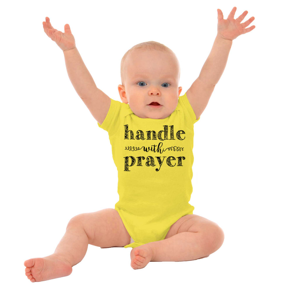 Handle With Prayer Romper Bodysuit-Direct To Garment Print-Brisco Baby