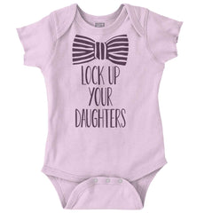 Lock Up Your Daughters Romper Bodysuit-Direct To Garment Print-Brisco Baby