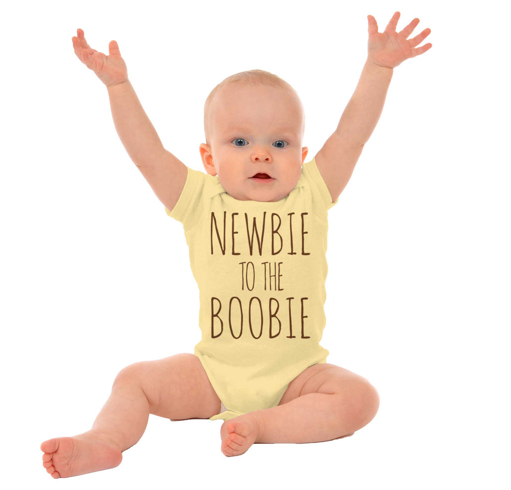 Newbie Boobie Romper Bodysuit-Direct To Garment Print-Brisco Baby