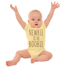 Newbie Boobie Romper Bodysuit-Direct To Garment Print-Brisco Baby