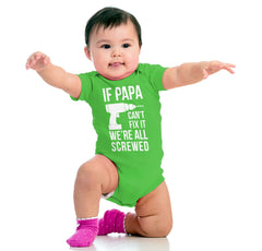 Papa Can't Fix We're Screwed Romper Bodysuit-Direct To Garment Print-Brisco Baby