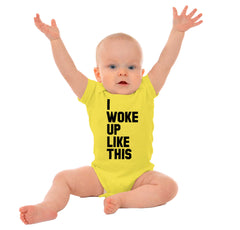 I Woke Up Like This Romper Bodysuit-Direct To Garment Print-Brisco Baby