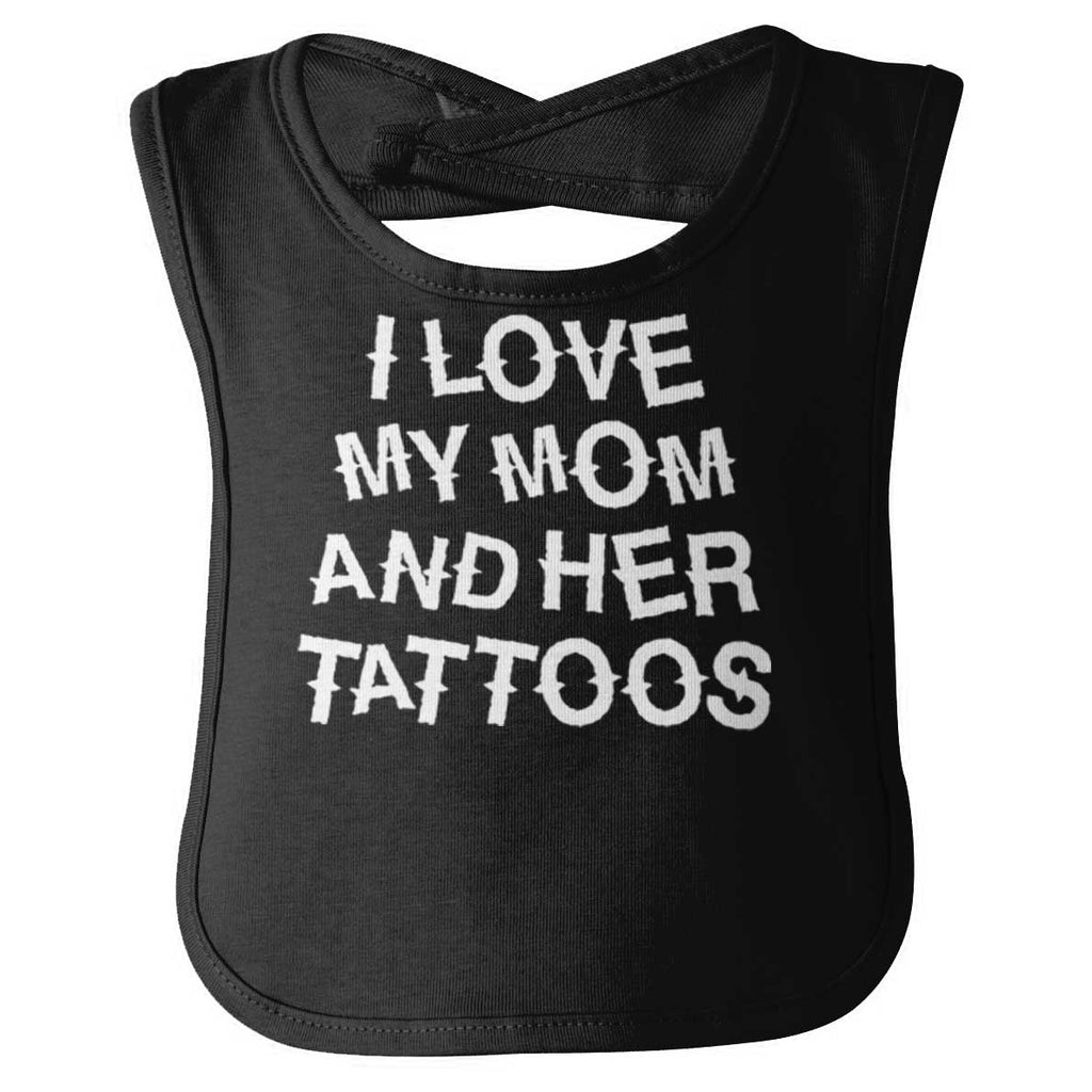 Mom's Tattoos Infant Baby Bib-Direct To Garment Print-Brisco Baby