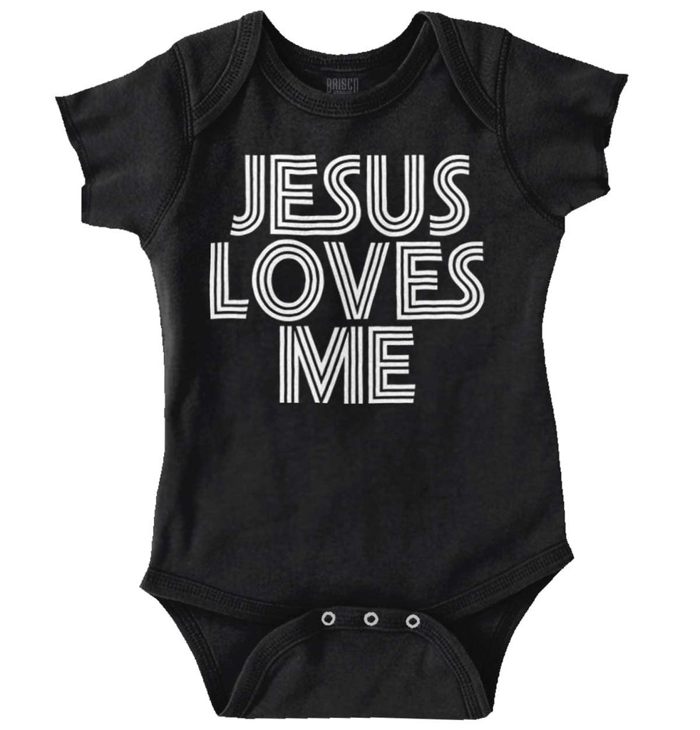 Christ Loves Me Romper Bodysuit-Direct To Garment Print-Brisco Baby