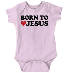Born To Jesus Romper Bodysuit-Direct To Garment Print-Brisco Baby