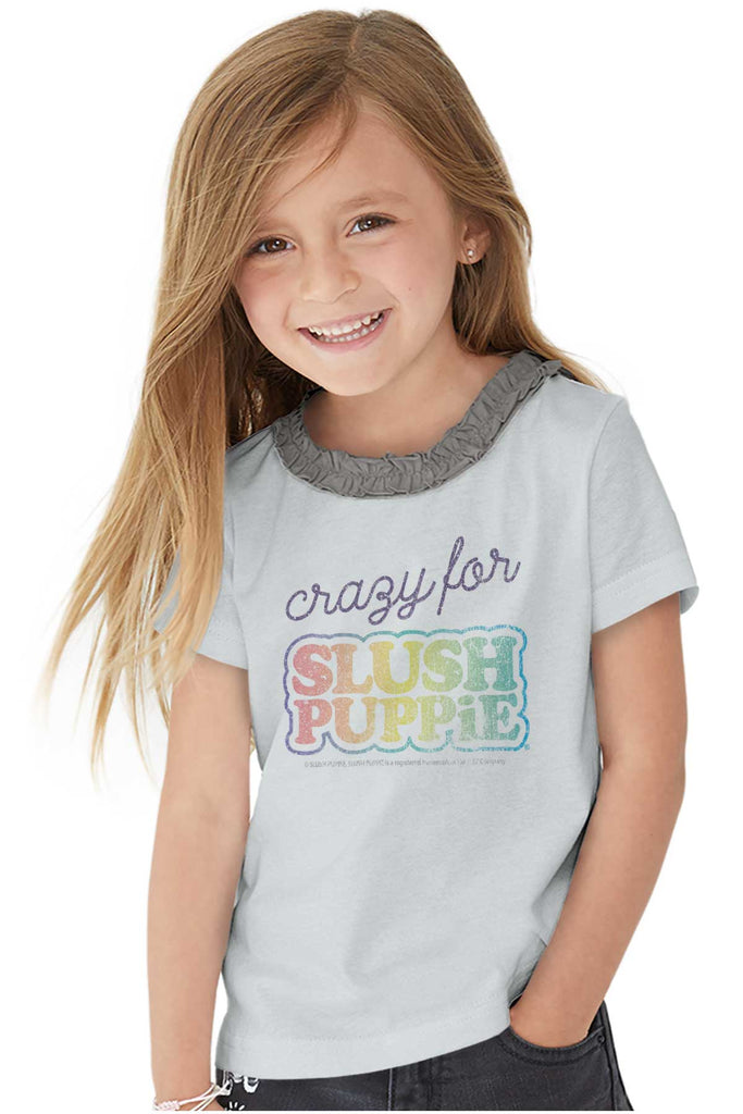 Crazy For Slush Puppie Toddler Ruffled Trim T-Shirt-Direct To Garment Print-Brisco Baby