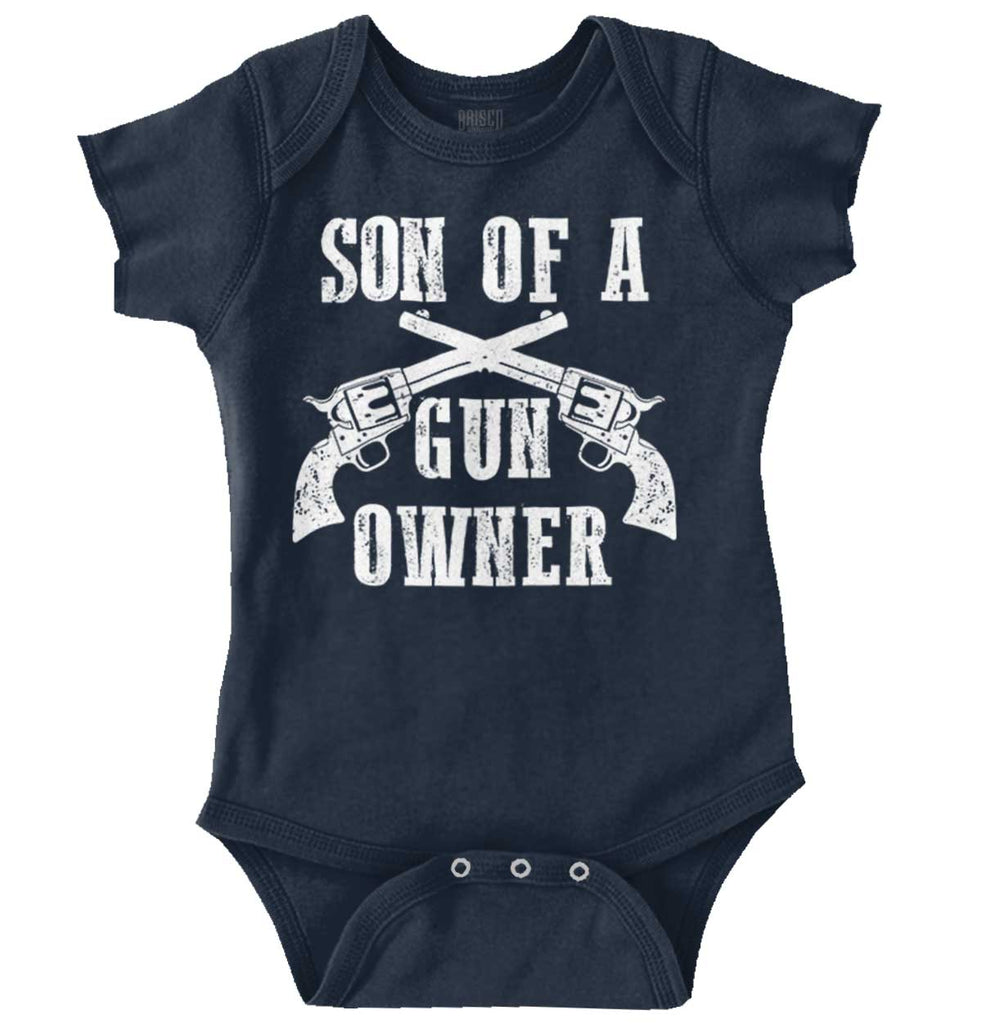 Son Gun Owner Romper Bodysuit-Direct To Garment Print-Brisco Baby