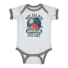 Sweet Pea Wander Baby Ruffled Trim Romper-Direct To Garment Print-Brisco Baby