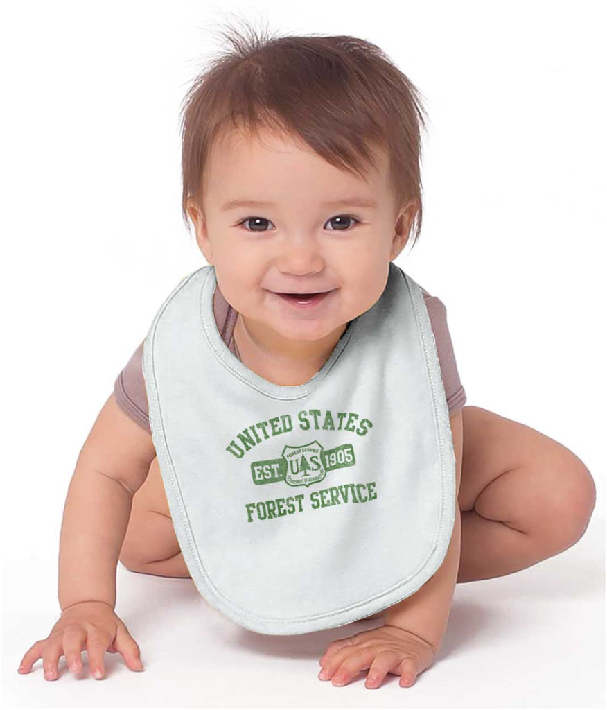 Forest Service Infant Baby Bib-Direct To Garment Print-Brisco Baby