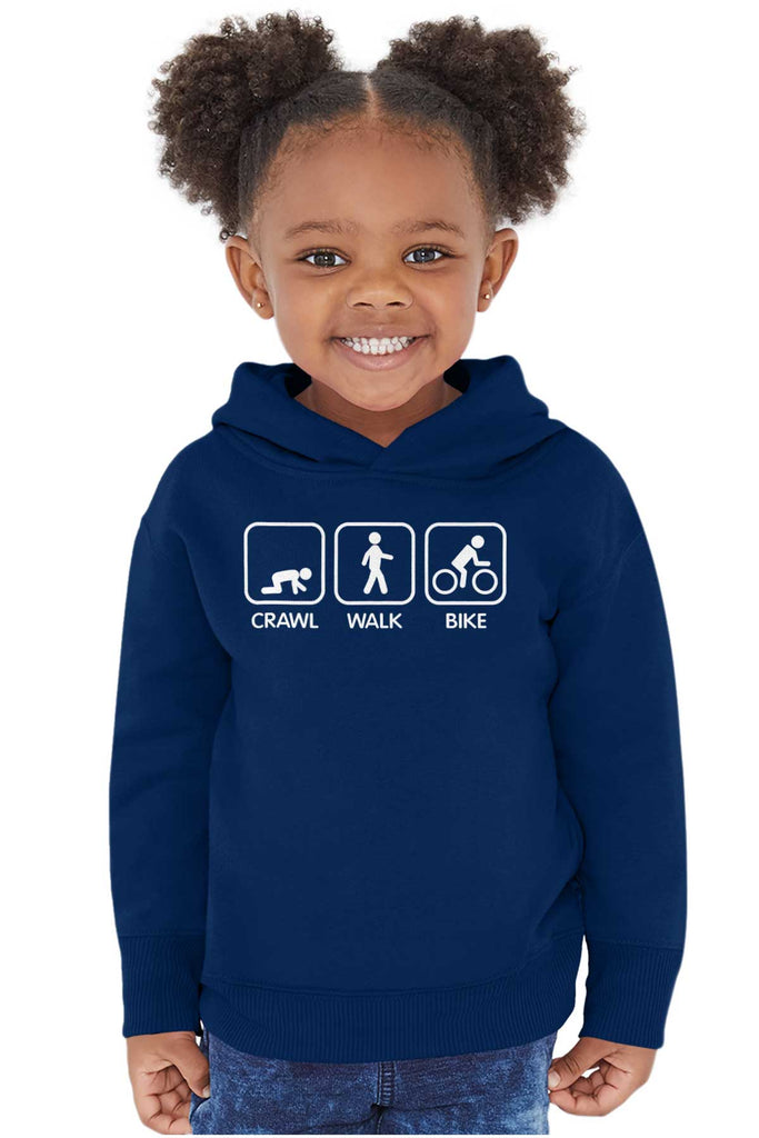 Crawl Walk Bike Toddler Pullover Hoodie-Direct To Garment Print-Brisco Baby