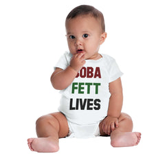 Boba Fett Lives Romper Bodysuit-Direct To Garment Print-Brisco Baby