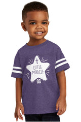 Little Miracle Toddler Football Jersey Tee-Direct To Garment Print-Brisco Baby