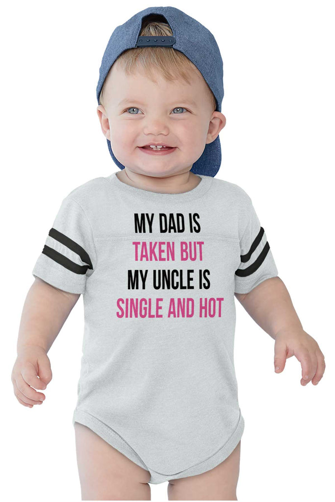 Dad Taken Uncle Sing Football Romper Bodysuit-Direct To Garment Print-Brisco Baby