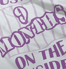 9 Months On The Inside Toddler Ruffled Trim T-Shirt-Direct To Garment Print-Brisco Baby