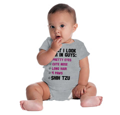 Shih Tzu Checklist Romper Bodysuit-Direct To Garment Print-Brisco Baby