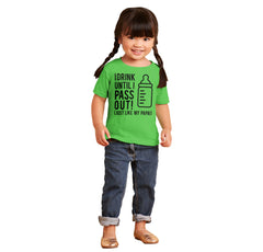 Drink Until I Pass Out Infant Toddler T Shirt-Direct To Garment Print-Brisco Baby