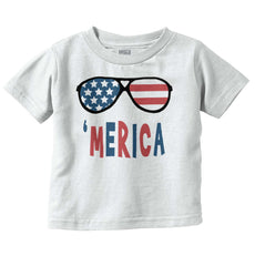 ‘merica Infant Toddler T Shirt-Direct To Garment Print-Brisco Baby