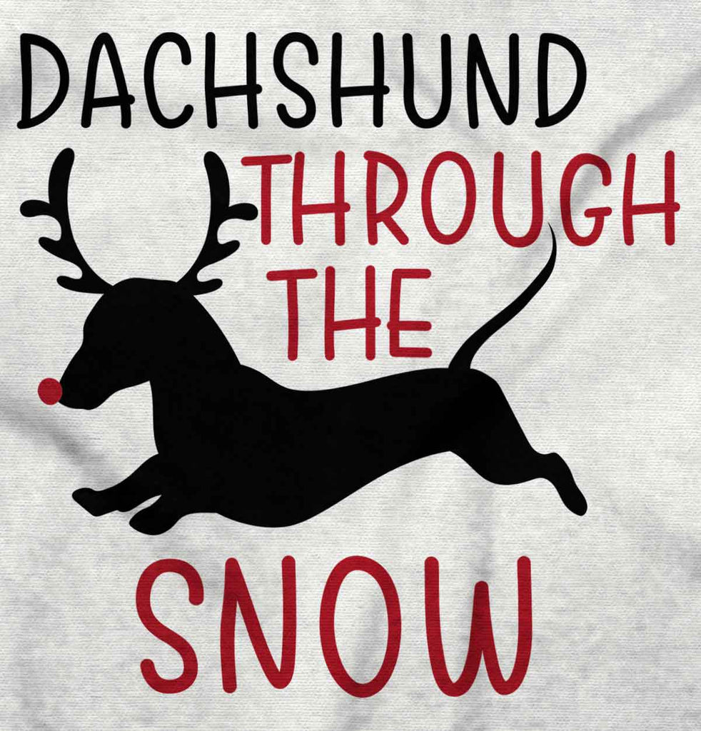 Dachshund Through Snow Infant Baby Bib-Direct To Garment Print-Brisco Baby