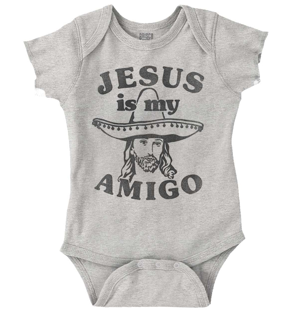 Amigo Jesus Romper Bodysuit-Direct To Garment Print-Brisco Baby