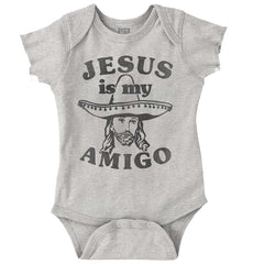 Amigo Jesus Romper Bodysuit-Direct To Garment Print-Brisco Baby