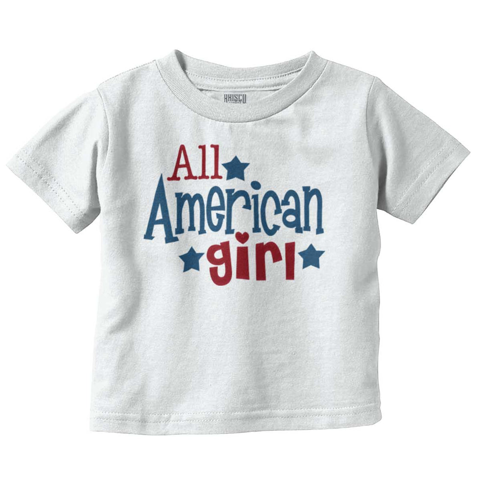 All American Girl Infant Toddler T Shirt-Direct To Garment Print-Brisco Baby