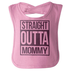 Straight Outta Mommy Infant Baby Bib-Direct To Garment Print-Brisco Baby