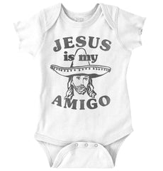 Amigo Jesus Romper Bodysuit-Direct To Garment Print-Brisco Baby