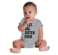 Best Big Sister Ever Romper Bodysuit-Direct To Garment Print-Brisco Baby