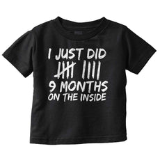 9 Months Inside Infant Toddler T Shirt-Direct To Garment Print-Brisco Baby