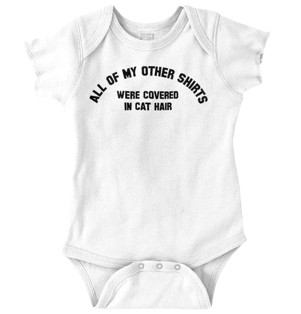Covered In Cat Hair Romper Bodysuit-Direct To Garment Print-Brisco Baby