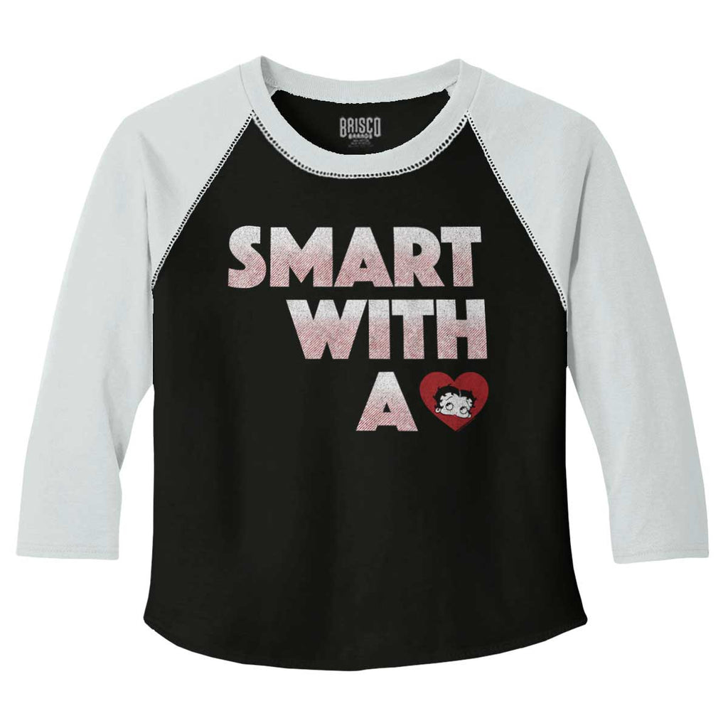 Smart With A Heart Toddler Baseball-Direct To Garment Print-Brisco Baby