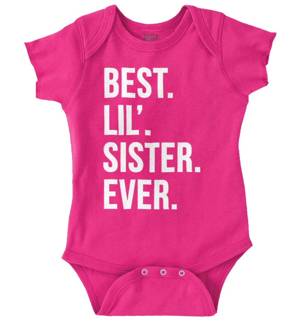 Best Lil Sister Ever Romper Bodysuit-Direct To Garment Print-Brisco Baby