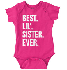 Best Lil Sister Ever Romper Bodysuit-Direct To Garment Print-Brisco Baby