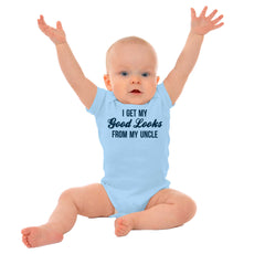 Good Looks From Uncle Romper Bodysuit-Direct To Garment Print-Brisco Baby