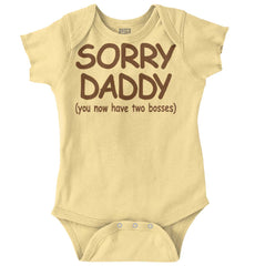 Sorry Daddy Romper Bodysuit-Direct To Garment Print-Brisco Baby