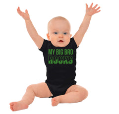 My Big Bro Rocks Romper Bodysuit-Direct To Garment Print-Brisco Baby