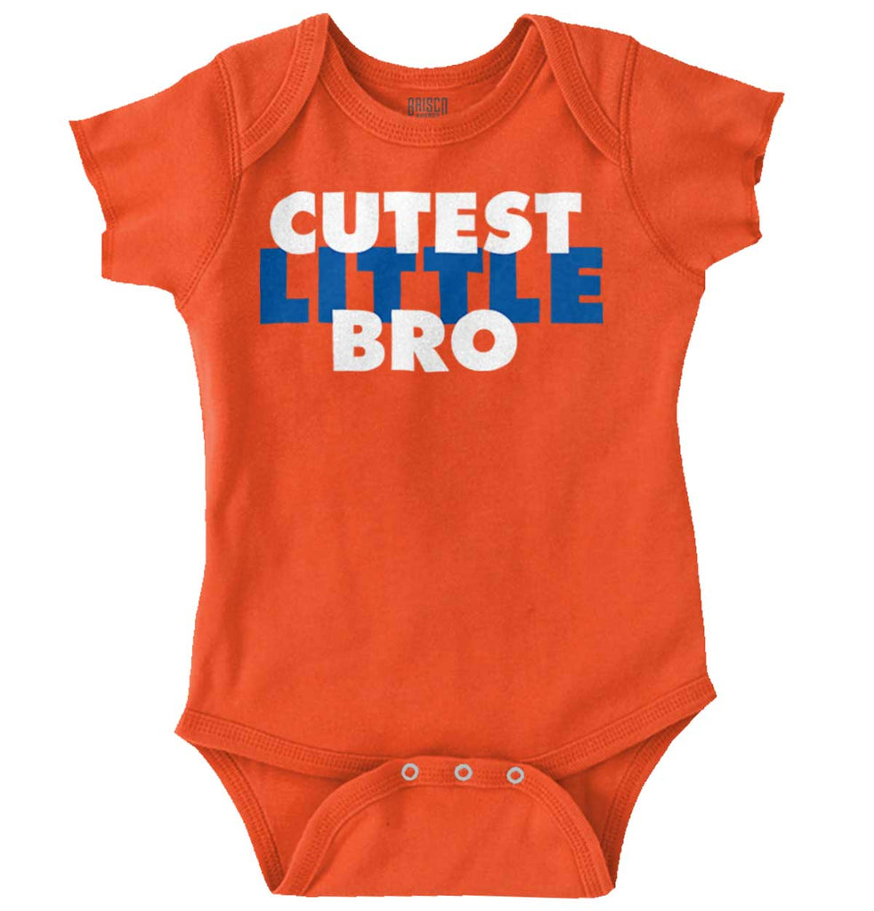 Cutest Little Bro Romper Bodysuit-Direct To Garment Print-Brisco Baby