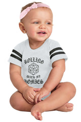 Rolling With My Homies Dungeons Football Romper Bodysuit-Direct To Garment Print-Brisco Baby